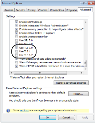 involves adjusting the TLS (Transport Layer Security) settings in Internet Explorer to address a potential issue. Follow these steps 