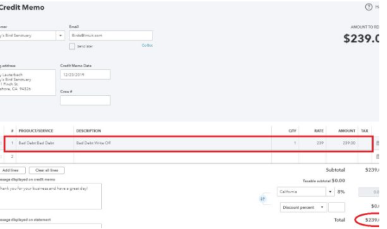 How to write off an invoice in Quickbooks